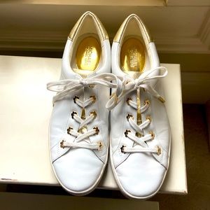White and gold Michael Kors sneakers